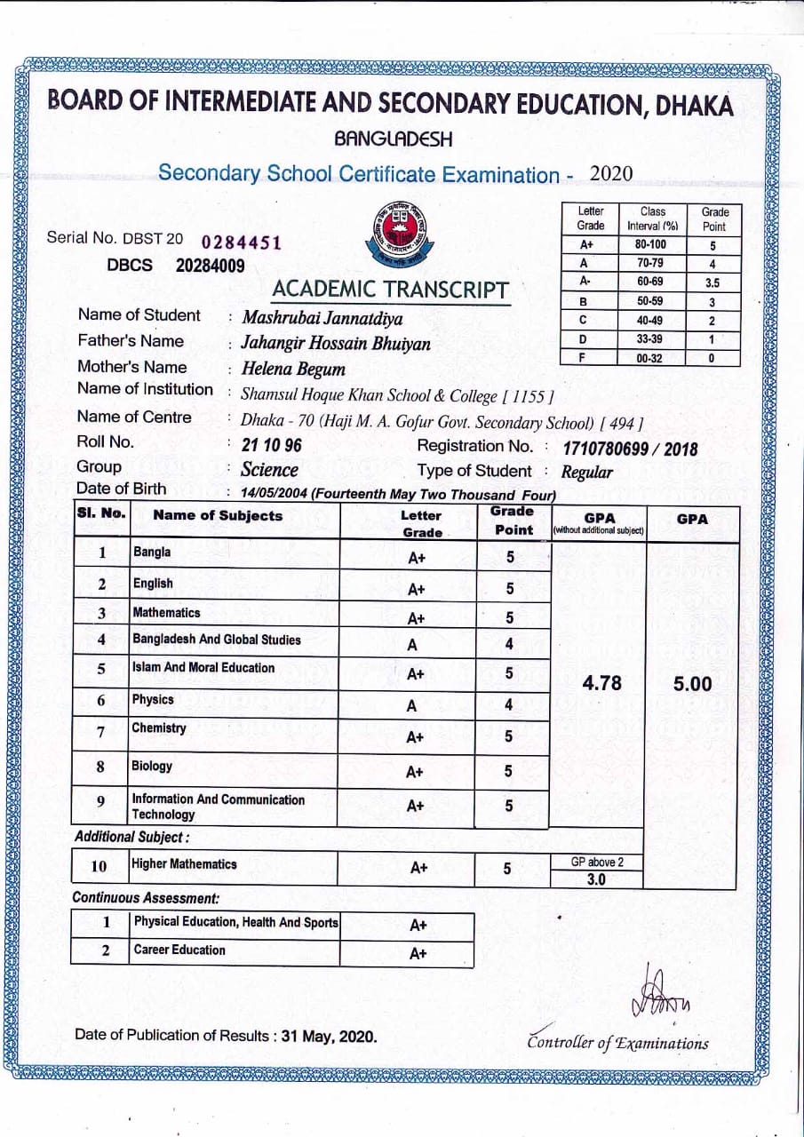 4. Photocopies of your last three grade reports.