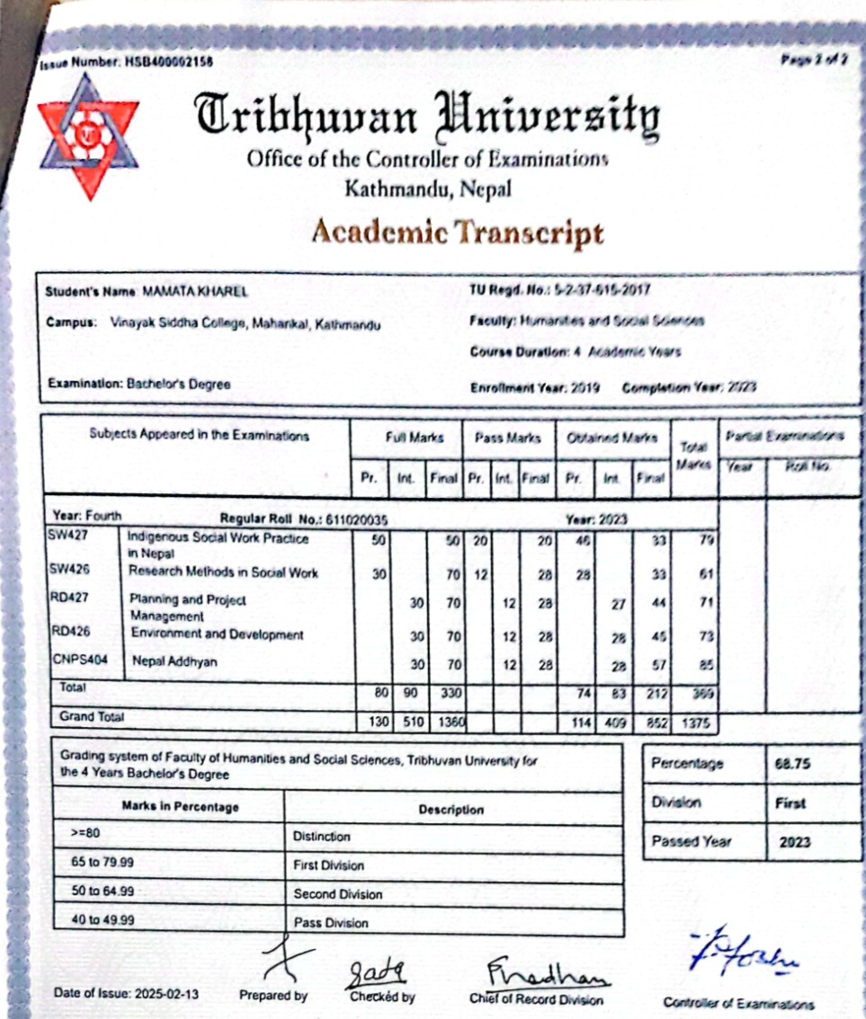 5. Photocopies of degrees / diplomas.
